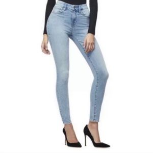 NWT Good American Good Legs High Waist Ripped Crop Skinny Jeans in Blue 124